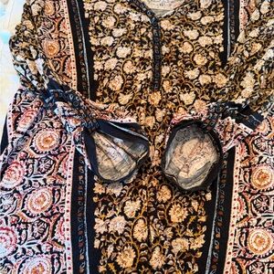 Style & Co. Black and Brown Patterned Top